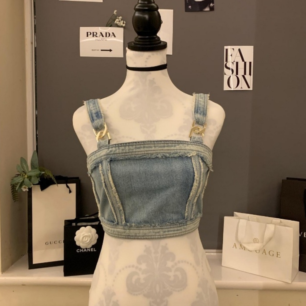 DENIM CROP TOP